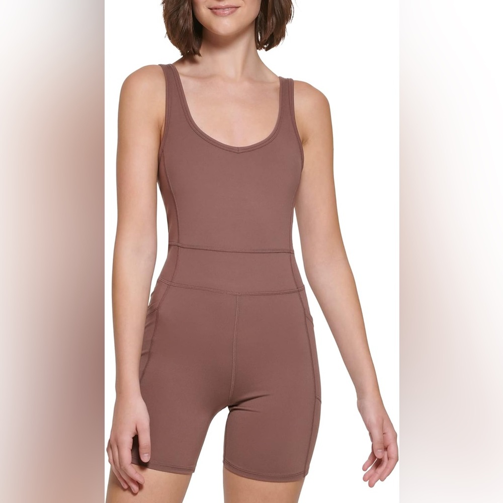 NWT Calvin Klein Performance Workout Onesie Athletic Romper Mauve Color